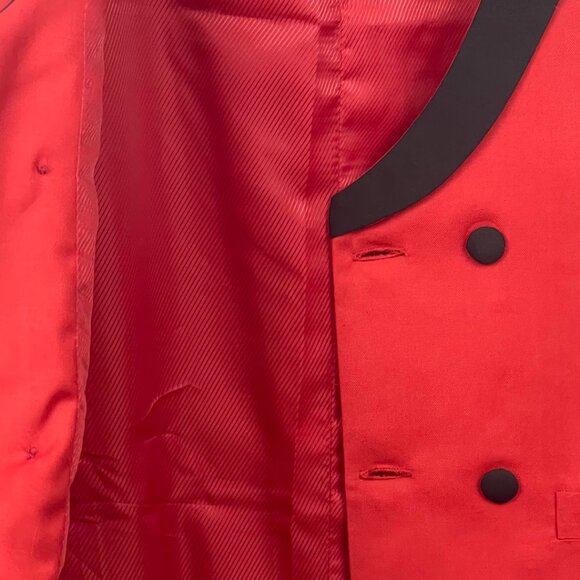 Men’s Red Suit Jacket + Matching Vest – Wedding / Prom / Formal - Picture 5 of 11